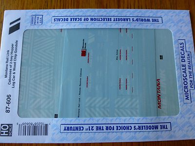 Microscale Decal HO  #87-606  Montana Rail Link - MRL -- Cabooses & Freight Cars
