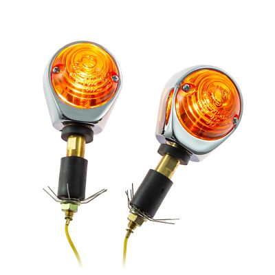 Universal Motorrad Lenkerenden - Blinker Ochsenauge verchromt 7/8'' + 1 '' getönt