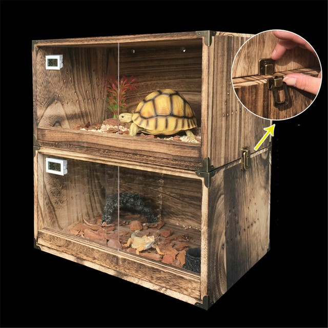 Wooden Reptiles Turtle Tortoise Enclosure Heating Cage Lizard Snake 39
