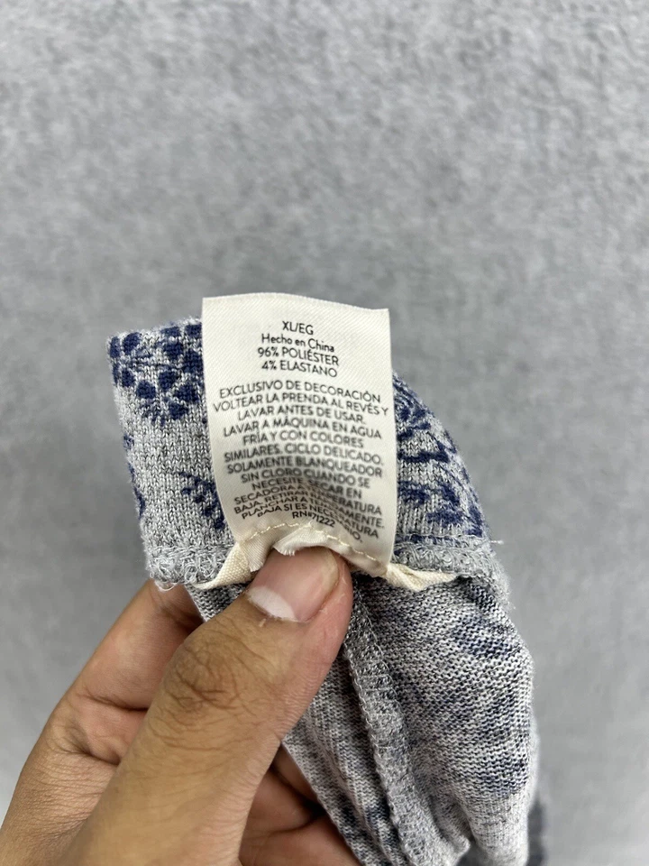 Lucky Brand Women's Pajama Lounge Pants Size XL Blue Gray Floral Drawstring - Image 3 of 4