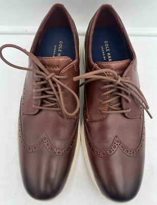 Cole Haan Grand OS Brown Wingtip Leather Dress Shoes Men display picture 3
