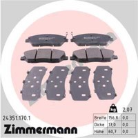 Zimmermann BremsbeläGe Vorne FüR Hyundai Santa Fé II Grand KIA Sorento Korando