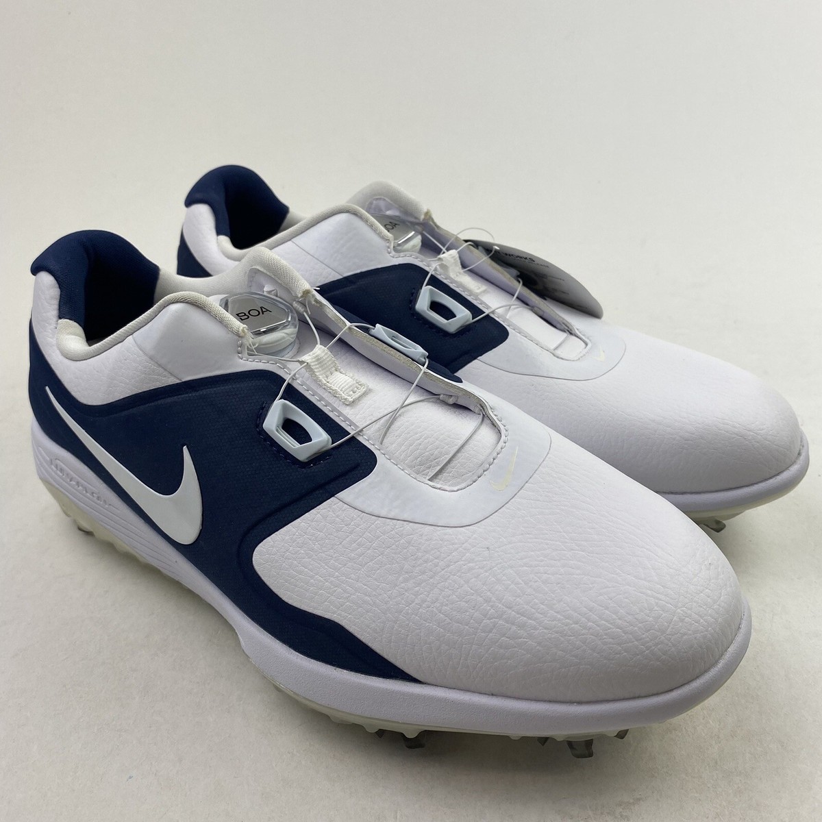 Nike Lunarlon Vapor Pro BOA Mens Size 9 Wide Golf Shoes Navy White
