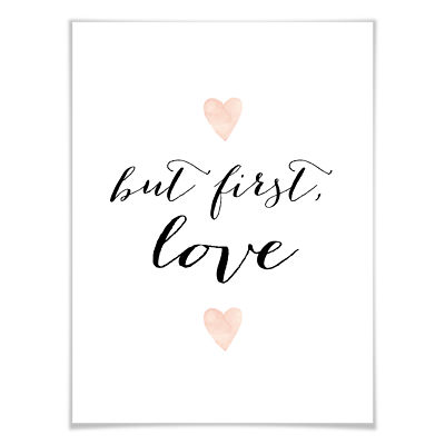 Poster Confetti & Cream - But first Love WANDBILD kratzfest Wanddeko FSC Deko