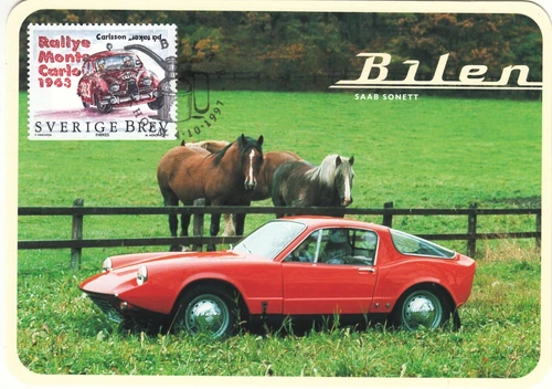 Rally Monte Carlo Erik Karlsson Saab 96 1963 Stamp Sweden Mint Maxi FDC 1997