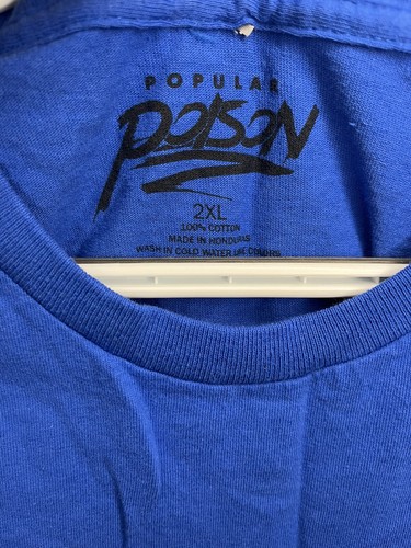 Men's size 2XL Popular Poison brand tshirt Blue Tokyo Japan cherry blossoms Fuji - Picture 3 of 3