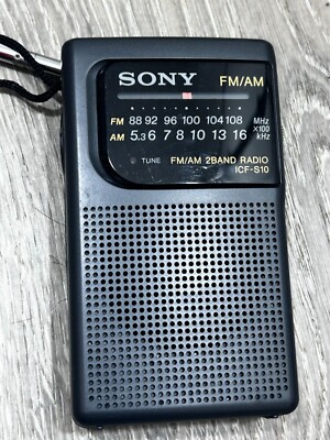 Sony ICF-S10 Compact Portable Pocket AM/FM 2-Band Radio Black | eBay