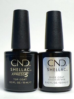 CND Shellac Xpress5 Top Coat + Base Coat 0.42oz Duo Pack
