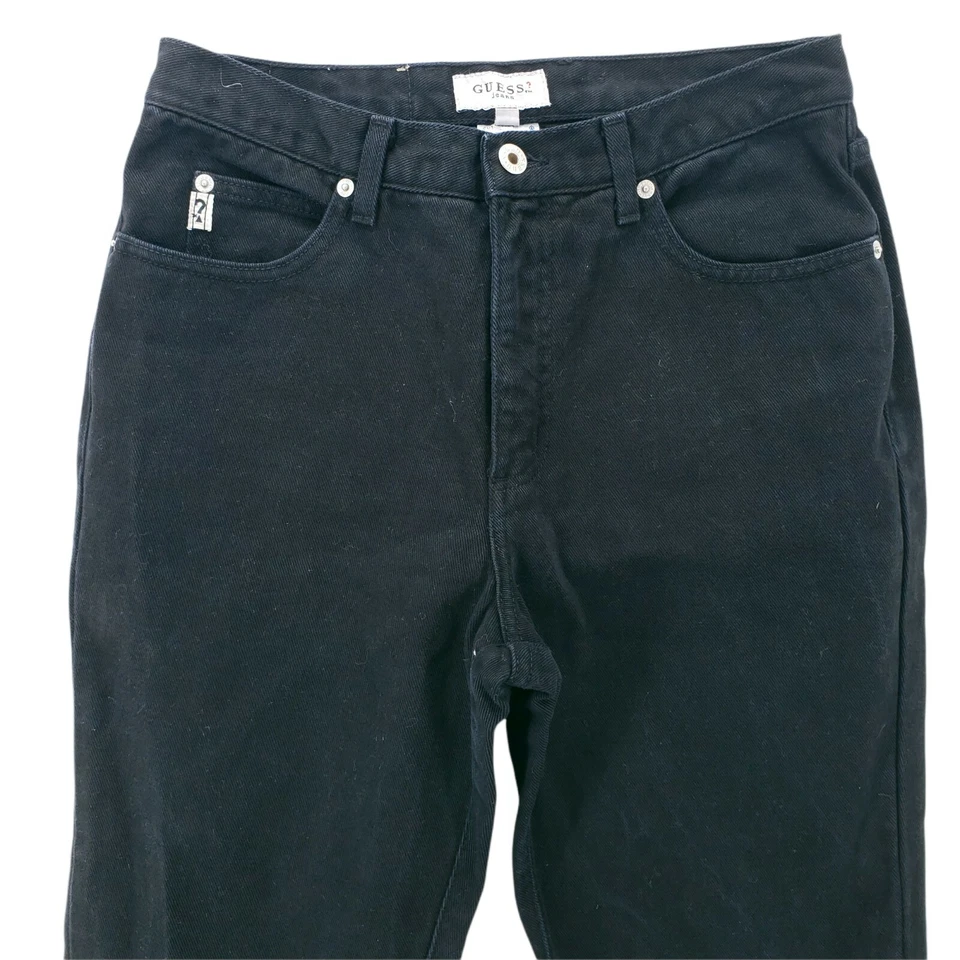 Vintage Guess Black Mom Jeans 52764 Straight Leg MADE IN USA Size 30 - Image 2 of 4