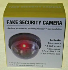 Dummy Camera Fake Security CCTV Dome Camera Flashing Red LED Light In&Outdoor
