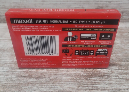 Maxwell UR 90 Minute Blank Audio Cassette Tapes Normal Bias New Sealed - Picture 2 of 6
