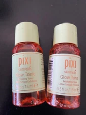 2 x Pixi Glow Tonic Exfoliating Toner ~ Travel Size 0.5 Fl Oz