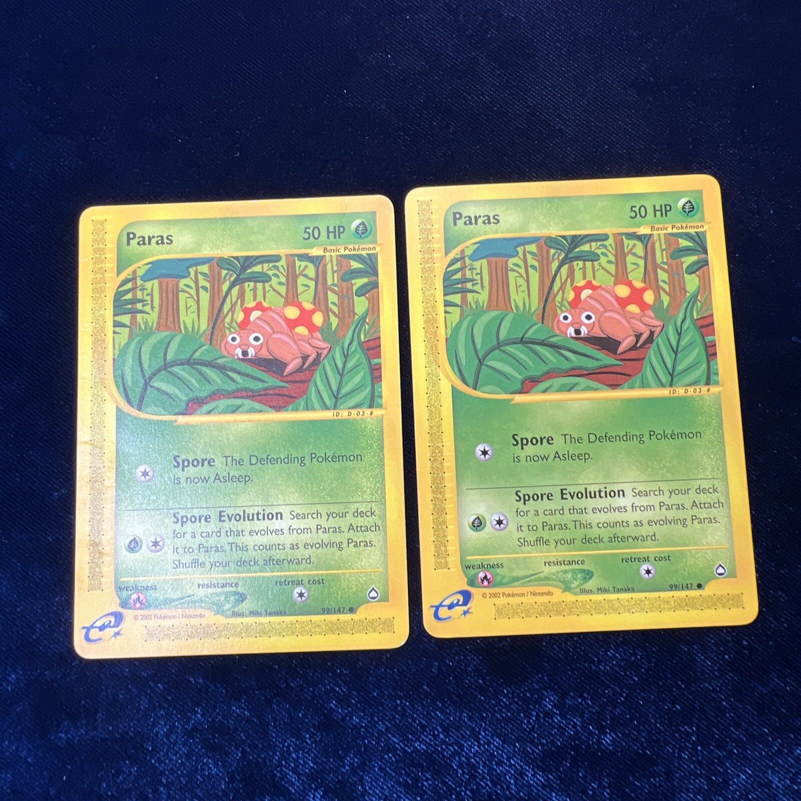 Paras 99/147 Aquapolis Pokemon E Series Card Vintage 2002 Nintendo 2