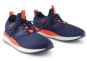 puma blue and orange sneakers