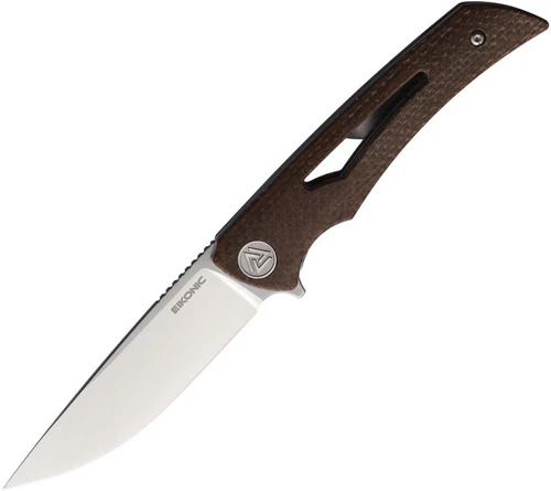 EIKONIC Aperture Linerlock Brown Micarta Folding D2 Steel Pocket Knife 551SBR