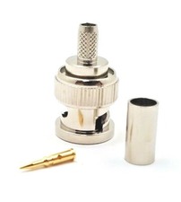 30pcs RF Connector BNC Male Crimp Nickel Plated Body Gold Pin RG58 LMR195