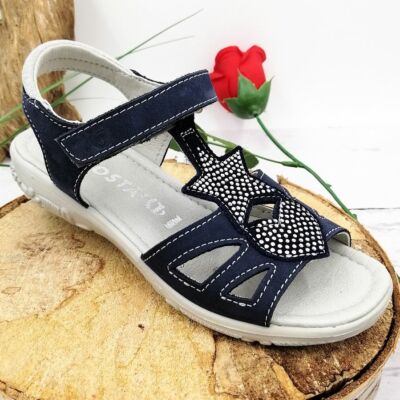RICOSTA GINA Gr. 30 & 32 WMS mittel, Mädchen LEDER SANDALEN Sandalette Blau Neu