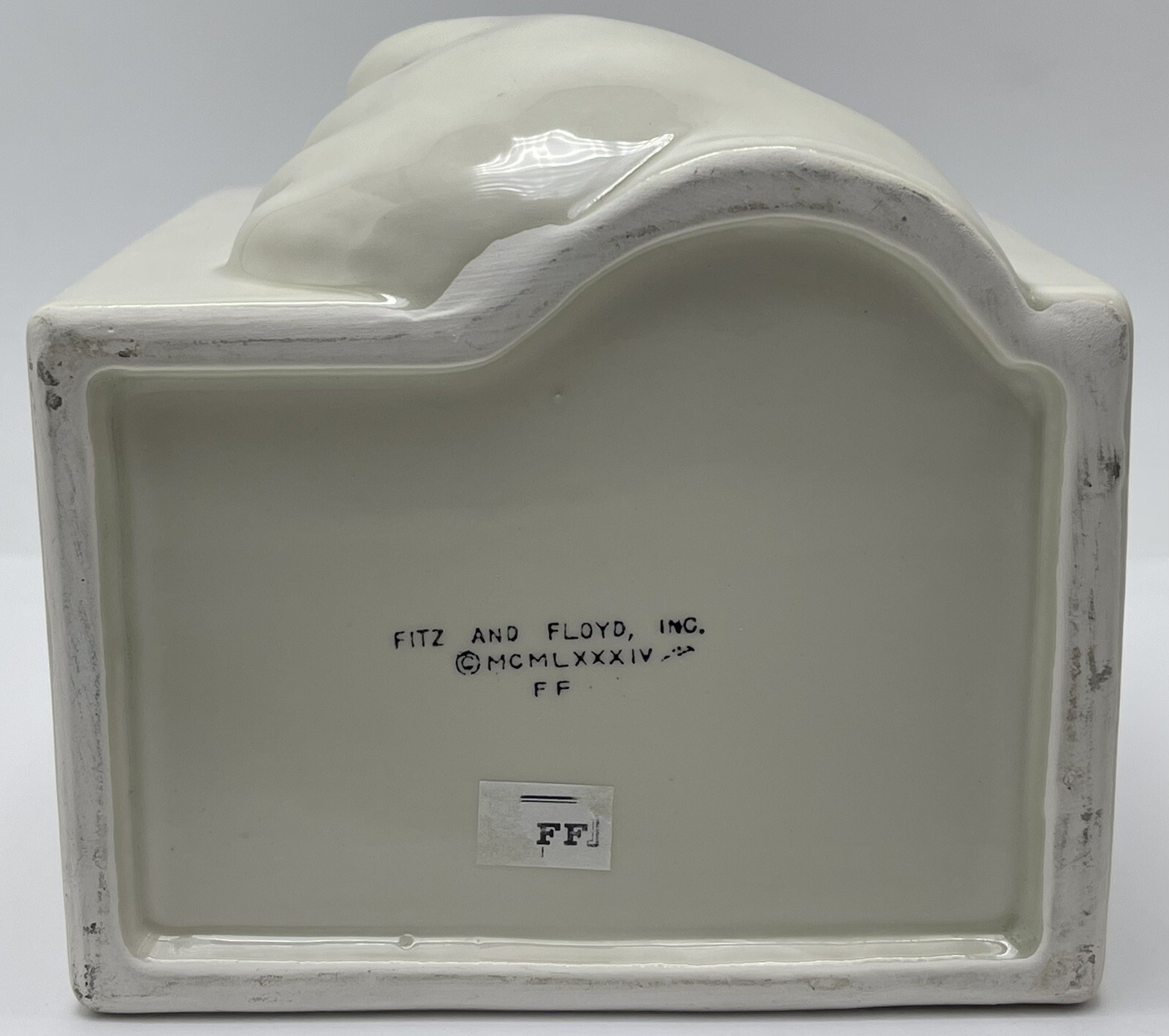 Vintage Fitz and Floyd Ceramic Stinky Face Refrigerator Baking Soda Box