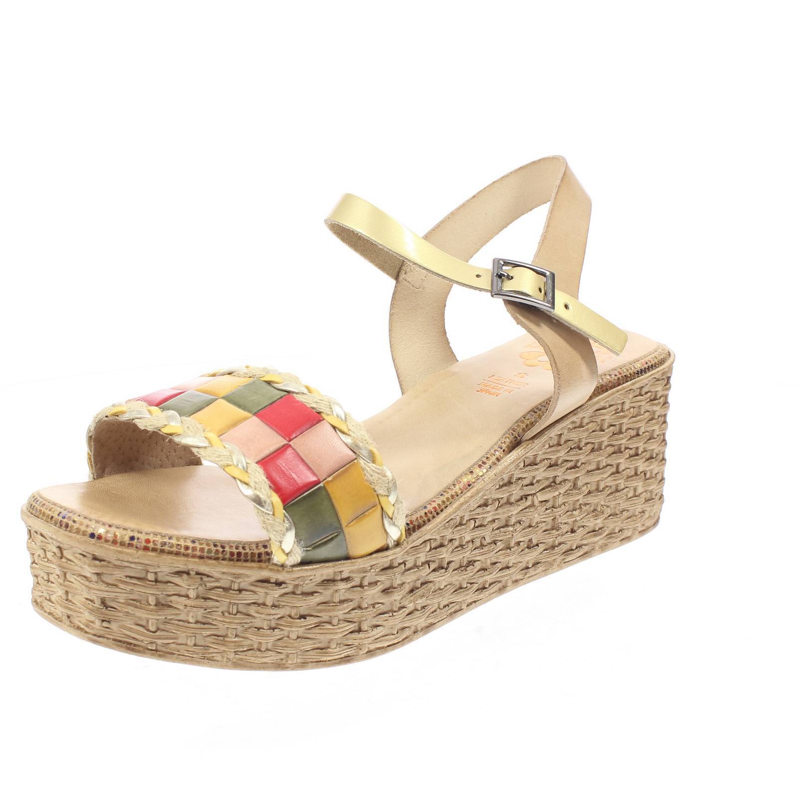 Сандалии Porronet в бежевом цвете Pelle Con Zeppa E Cinturino - Taglia 41 Scarpe Donna