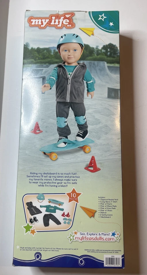 MY LIFE AS Dolls Skateboard Play Set 10 Piece Set Collectible For Ages 5 Up NIB - Image 2 of 4