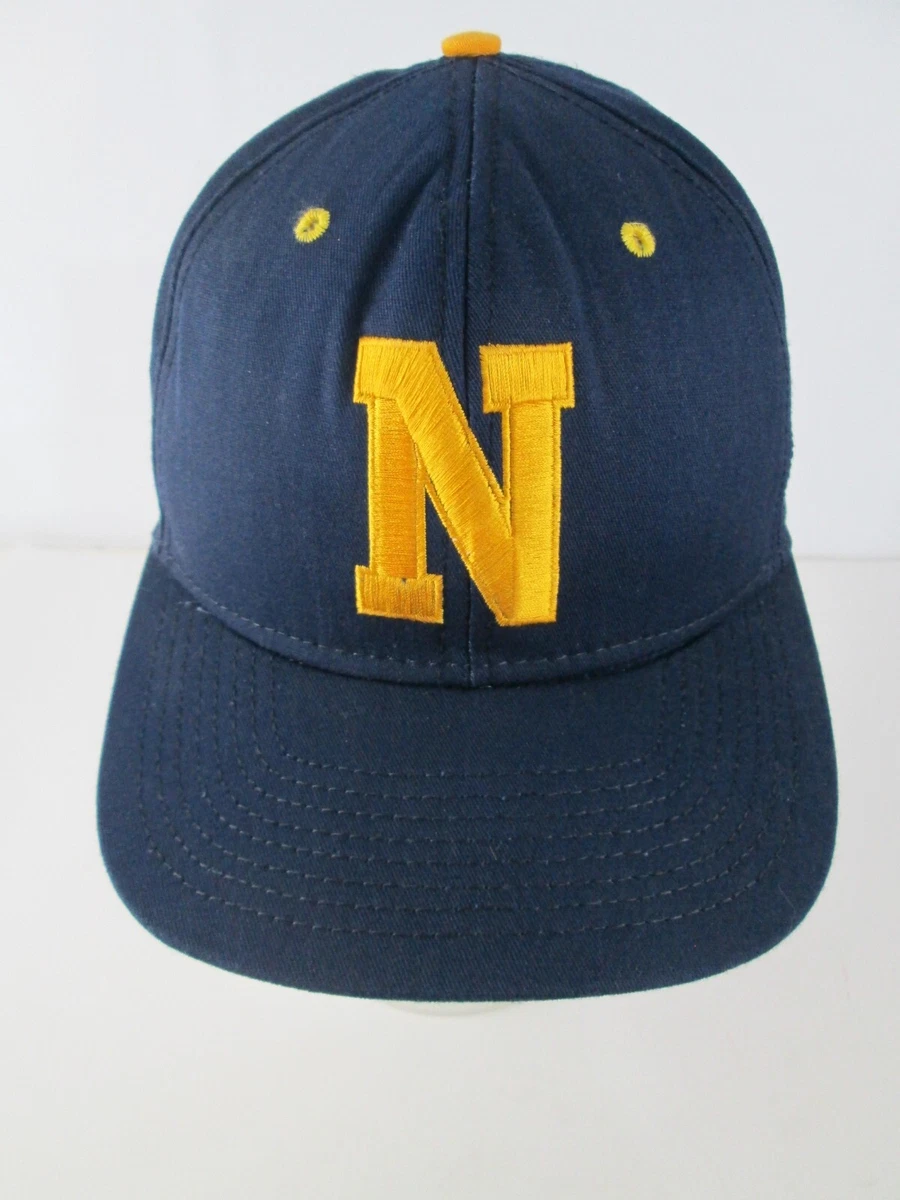 Vintage Navy Hat Cap Blue Gold Embroidered Fitted Size 7 Military Made in USA
