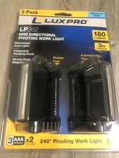 LUXPRO 2-Pack Flash Lights New 180Lumen Broadbeam LED Mini Triangle Work  Garage