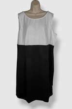 NY Collection Women's Black Sleeveless Empire Waist Dress Plus Size 14W