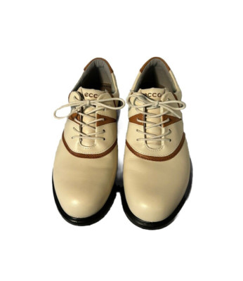 NWT ECCO Women's Classic White Cognac Leather GORE TEX Golf Shoes EU37, US 6.5