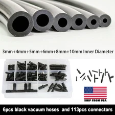 6Pcs 5Ft Car Silicone Vacuum Hose Automotive With 113PCS Vacuum Line Connectors