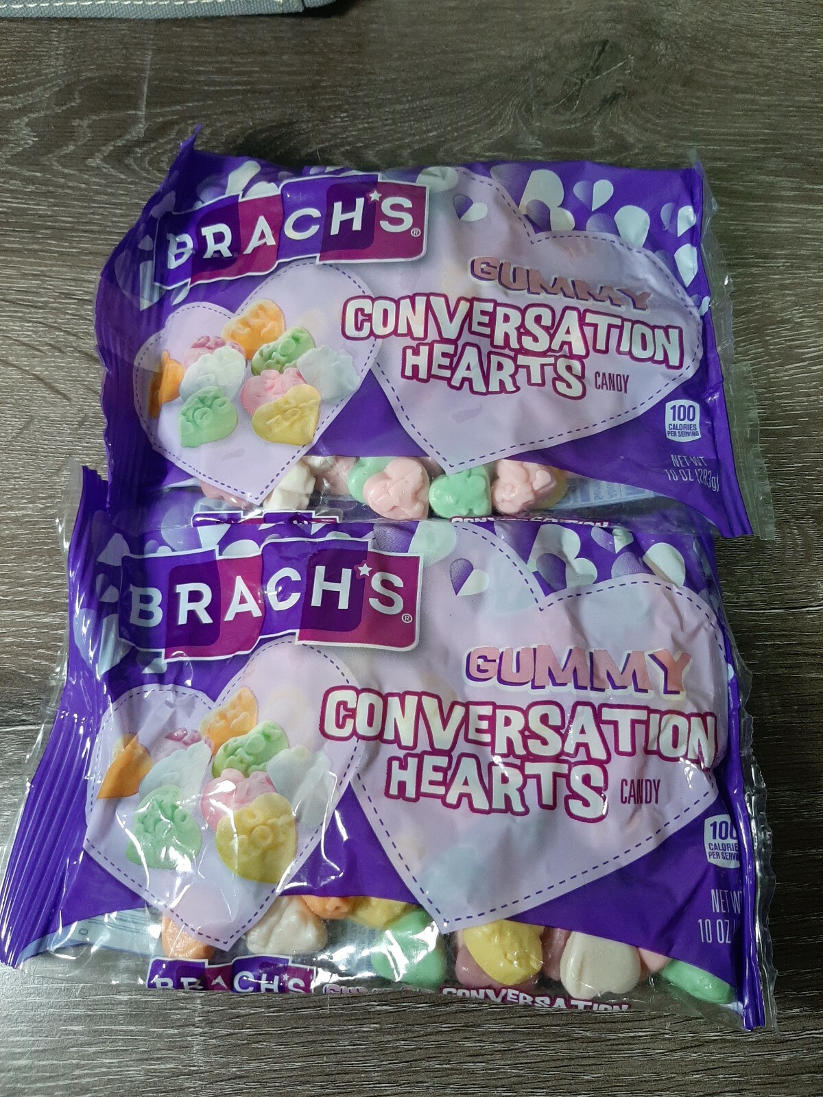 2 Packs of Brach's Gummy Conversation Hearts Valentine Candy, 10 oz