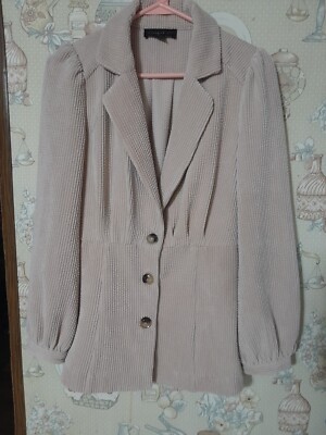 Current Air Anthropologie Los Angeles Corduroy Blazer Puff Sleeves Tan - XS