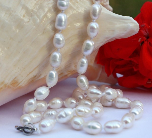 A021 45 cm Echt Süßwasser Perlen Schmuck Perlenkette Halskette Kette Collier neu A021 45 cm Echt Süßwasser Perlen Schmuck Perlenkette Halskette Kette Collier neu
