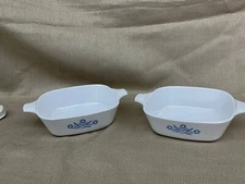 Corning Ware pair Blue Cornflower 1 3/4 cup no lids