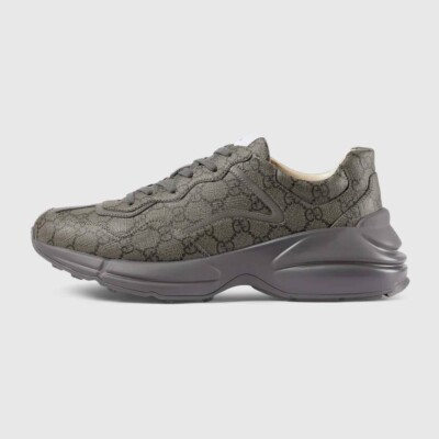 Gucci Rhyton Sneaker UK 10 US 11 EU 44 Grey GG Supreme Canvas 749626-FAB2Q-8746
