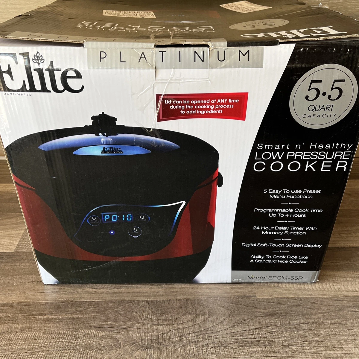 Elite Platinum EPCM-55R 5.5 qt Smart n Healthy Low Pressure Multi