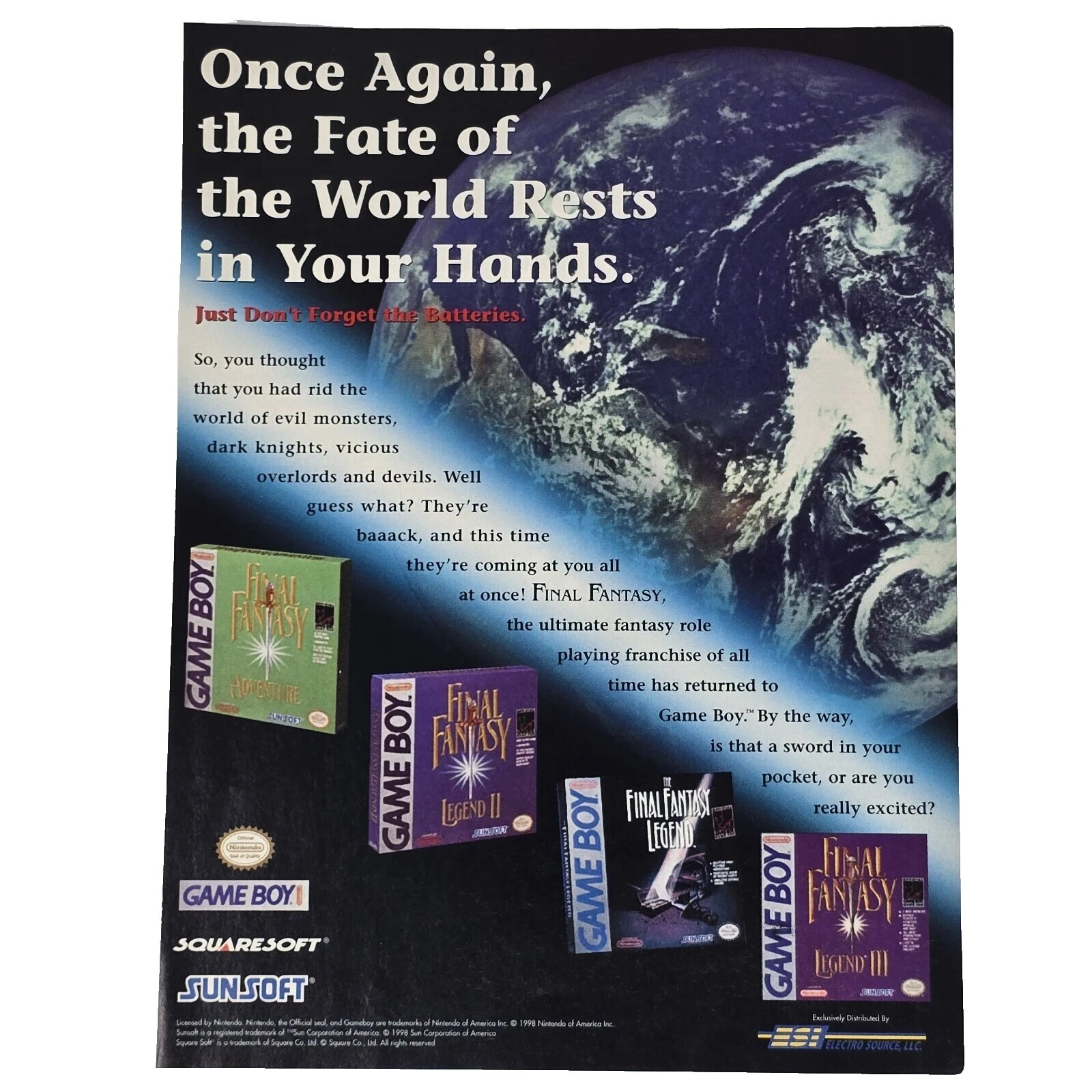 Final Fantasy Nintendo carteles de videojuegos