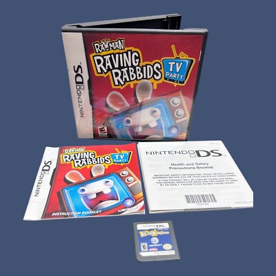  Rayman Raving Rabbids: TV Party (Nintendo DS, 2008) Tested + CIB