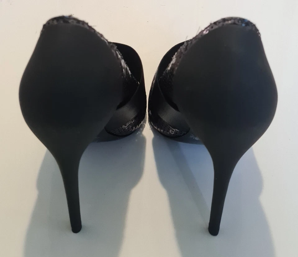 Diesel D-Slanty HHE Gunmetal Sequin High Heel Pumps Shoes Black uk 5 eu 38 - Image 4 of 4