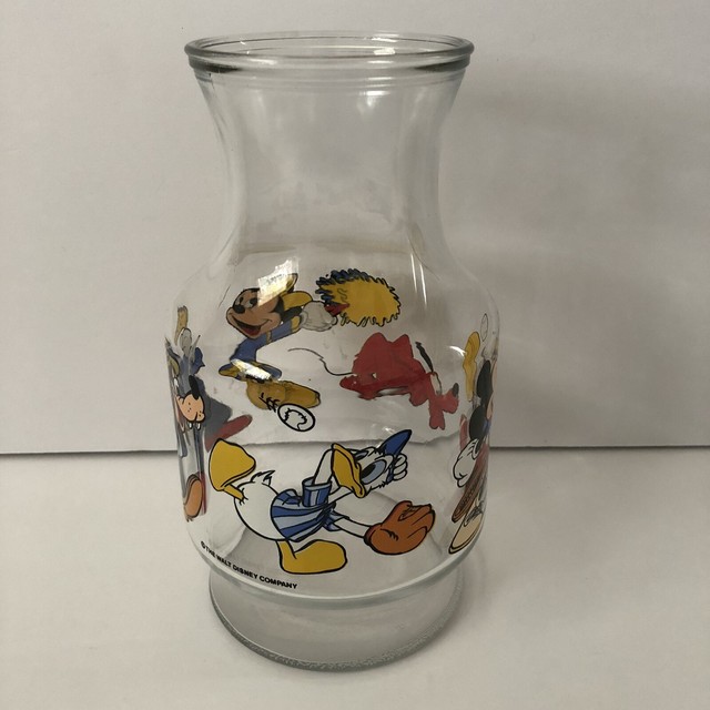 Vintage Walt Disney World Glass Vase Decanter (Mickey Minnie Goofy
