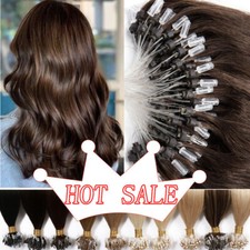 Micro Link Loop Tip Human Hair Extensions Micro Beads Remy Indian Straight Hair