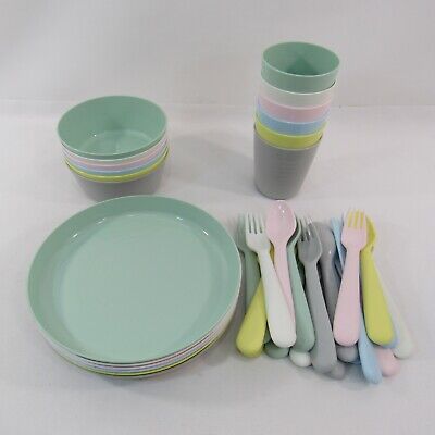IKEA KALAS Children Kids Plastic Bowls Cups Plates Utensils New