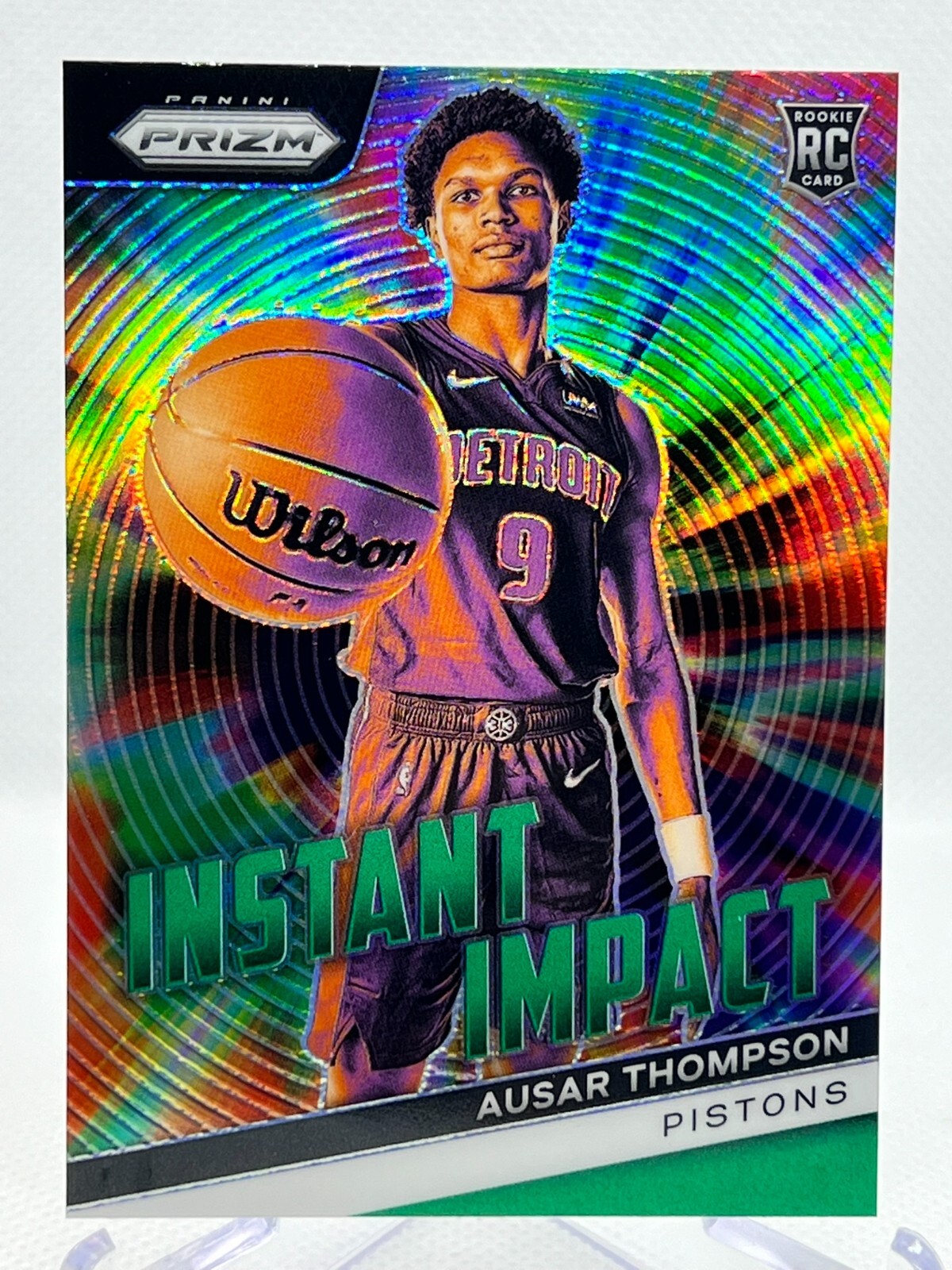 AUSAR THOMPSON RC 2023-24 Panini Prizm Basketball #2 Instant Impact GREEN PRIZM