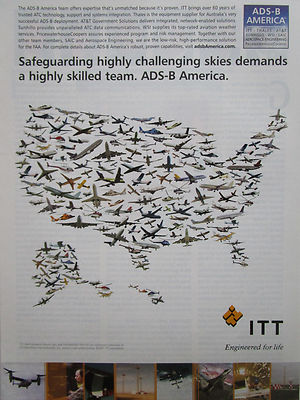 4/2007 PUB ITT ADS-B AMERICA AIR TRAFFIC CONTROL TECHNOLOGY ORIGINAL ANZEIGE
