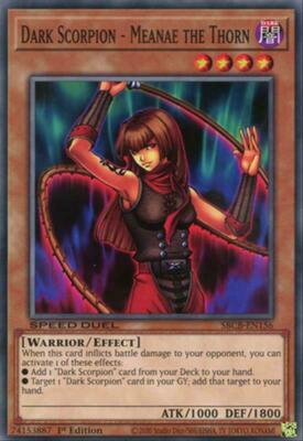 x3 Dark Scorpion - Meanae the Thorn SBCB-EN155 Common Speed Duel Yugioh