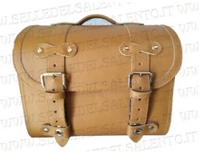 Bauletto borsa Vespa Lambretta borsone portapacchi vera pelle color cuoio anelli