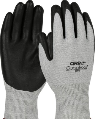 QRP HWS-XL Qualakote ESD Wave Solder Gloves, XL, Gray/Black, 12 Pair, 250°F