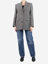 Helmut Lang Black Houndstooth Jacket - Size M