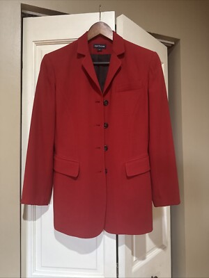 Ann Taylor Red Wool Blazer Jacket Lined Size