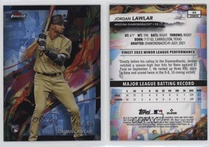 2024 Topps Finest Common Sky Blue Refractor /325 Jordan Lawlar #95 Rookie RC
