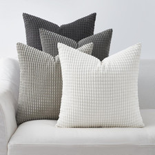 Grey Couch Pillow Covers for Living Room 45X45 Cm Set of 4,Mid Century Modern Wh